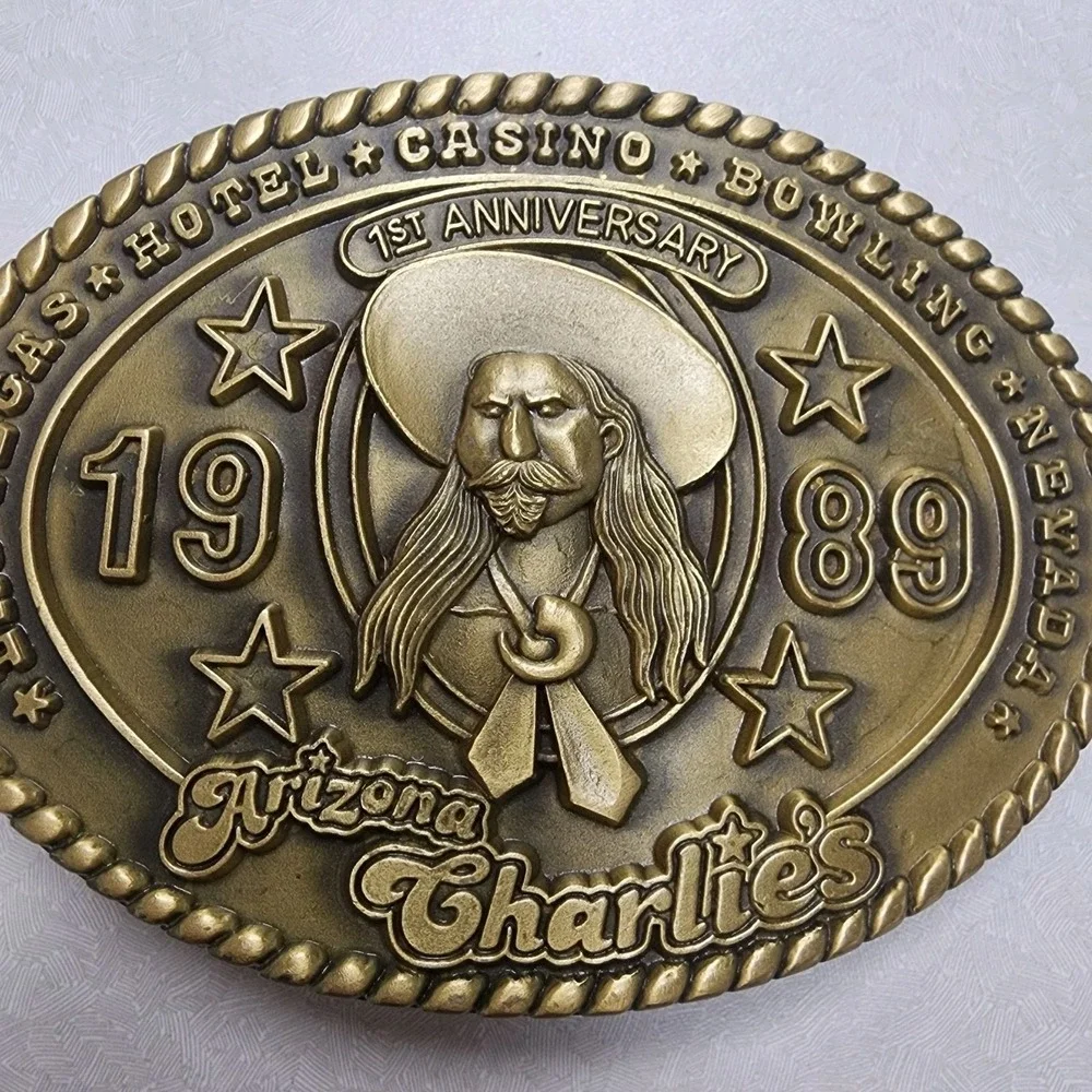 Arizona Charlies Hotel Casino 1st Year 89 Las Vegas Nevada Vintage Belt Buckle